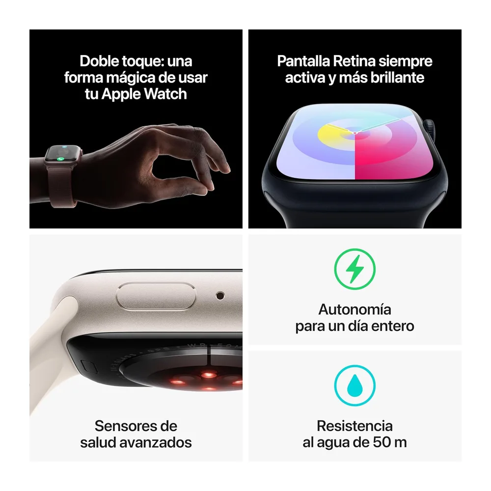 Apple Watch Series 9 (GPS, 45MM) - Aluminiumgehäuse Mitternacht mit Sportarmband Mitternacht, M/L — 5