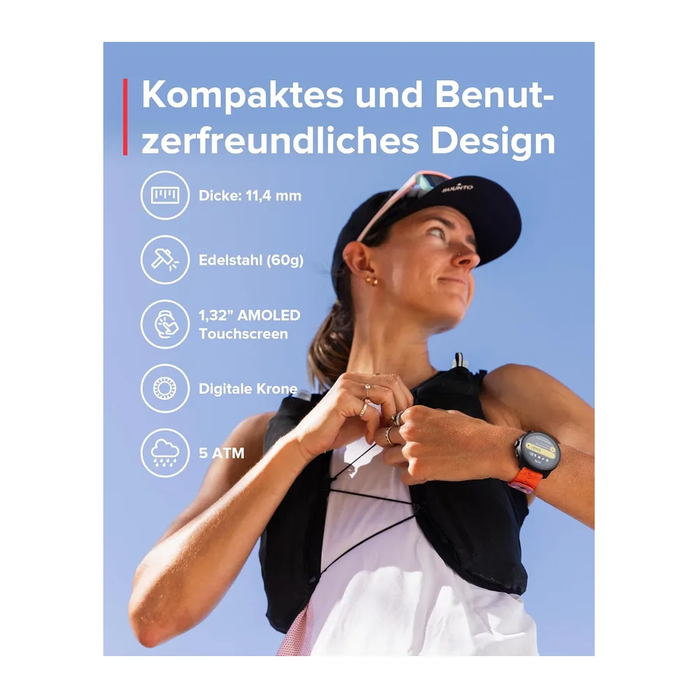 SUUNTO Race S GPS-Sportuhr, 1,3-Zoll-AMOLED-Display, 95+ Sportmodi — 2