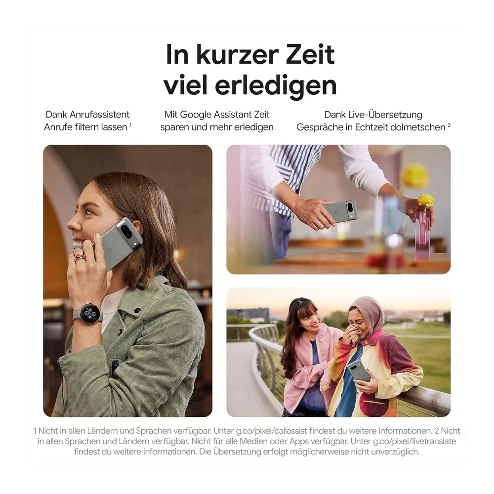 Google Pixel 8 - SIM-freies Android-Smartphone mit leistungsstarker Pixelkamera, 24 Stunden Akkulaufzeit und — 5