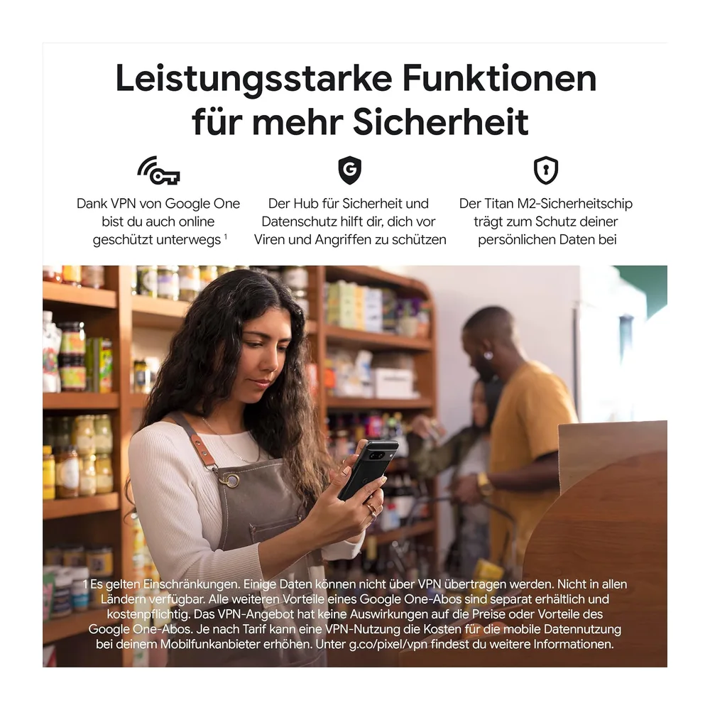 Google Pixel 8 - SIM-freies Android-Smartphone mit leistungsstarker Pixelkamera, 24 Stunden Akkulaufzeit und — 6