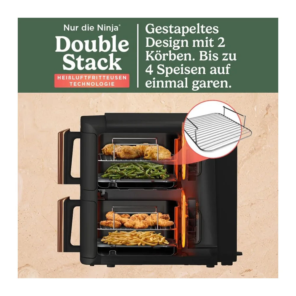Ninja Double Stack XL Heißluftfritteuse, 2 vertikale Schubladen, SL400EUCP — 3