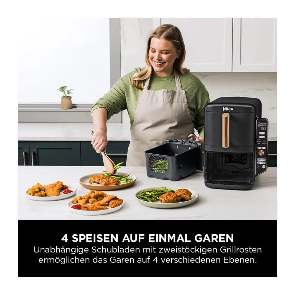 Ninja Double Stack XL Heißluftfritteuse, 2 vertikale Schubladen, SL400EUCP — 4