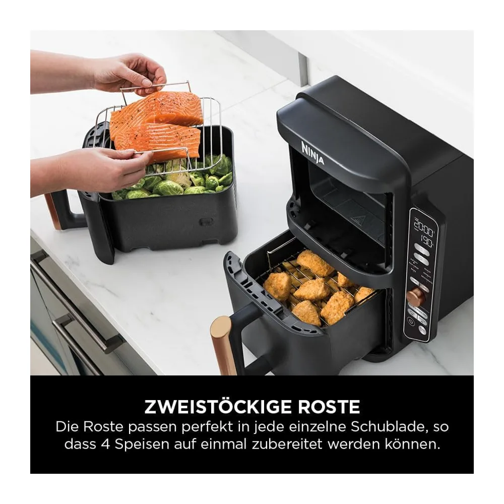 Ninja Double Stack XL Heißluftfritteuse, 2 vertikale Schubladen, SL400EUCP — 6