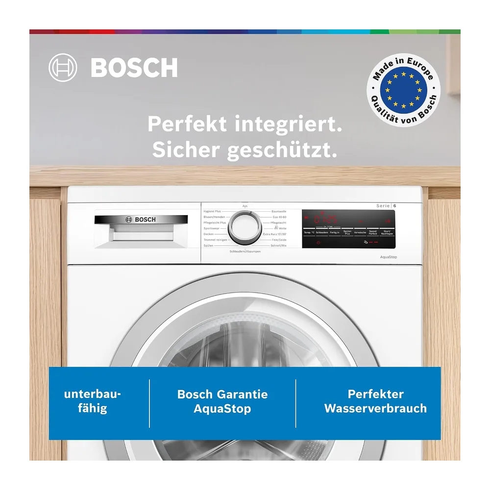 Bosch Serie 6 Unterbau-Waschmaschine 9 kg 1400 UpM Knitterschutz WUU28T42 [Energieklasse A] — 2