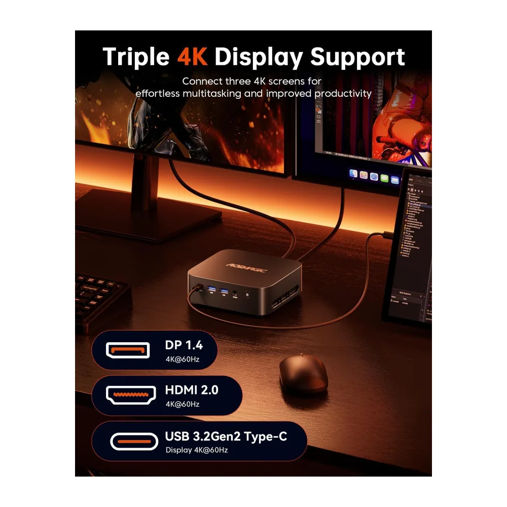 ACEMAGICIAN K1 Mini PC,AMD Ryzen 5 7430U (6C/12T),16GB LPDDR4 512GB M.2 SSD — 6