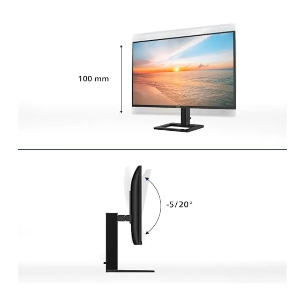 Philips 27E1N1600AE - 27 Zoll QHD Monitor, Lautsprecher, höhenverstellbar (2560x1440, 100Hz, HDMI 1.4, USB-C — 5