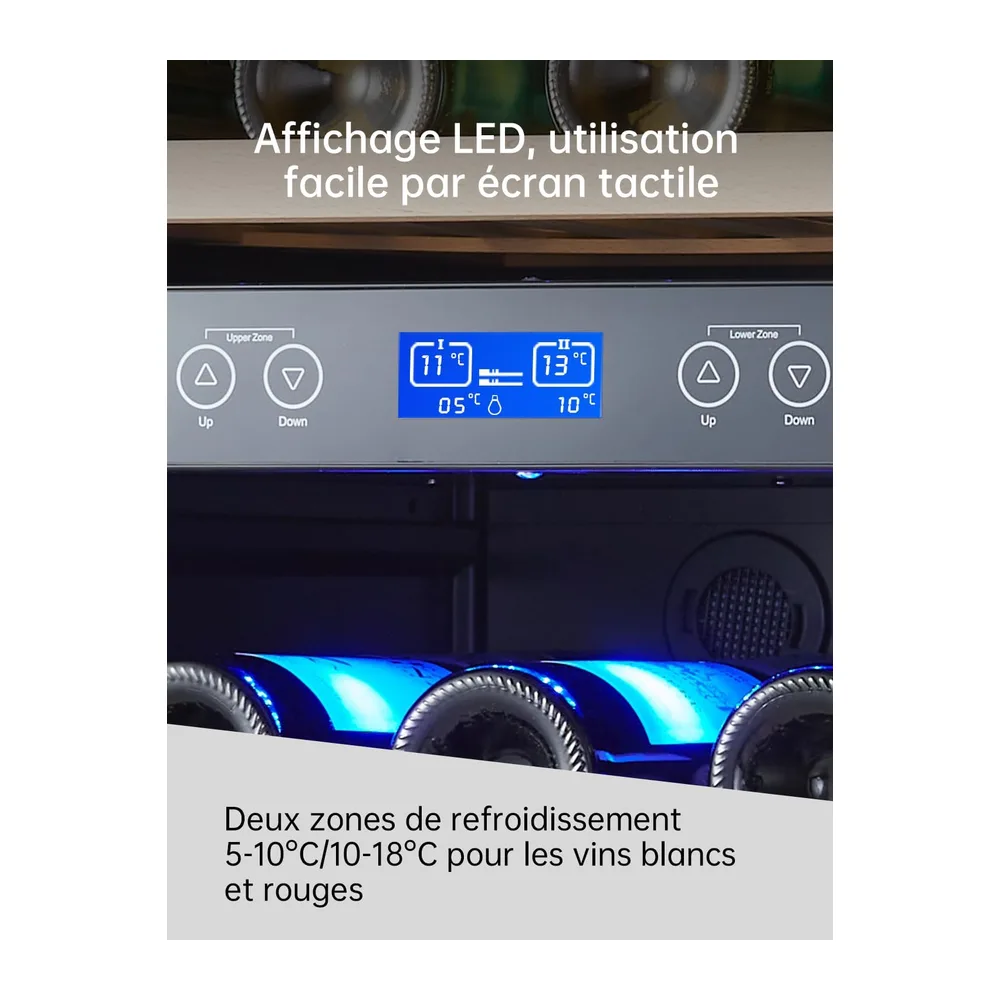 Kalamera Weinkühlschrank 2 Zonen, 45 Flaschen, 120Liter, großes LCD-Display, Temperaturzonen 5-10°C/10-18°C, — 5
