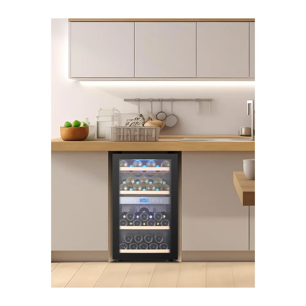 Kalamera Weinkühlschrank 2 Zonen, 45 Flaschen, 120Liter, großes LCD-Display, Temperaturzonen 5-10°C/10-18°C, — 6