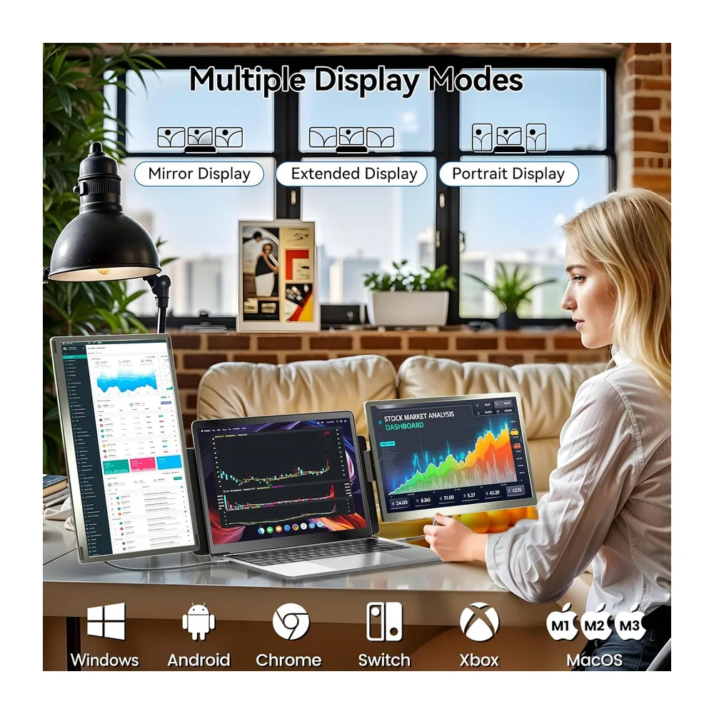 domyfan 15.6" Laptop Bildschirm Extender für alle Laptops — 3