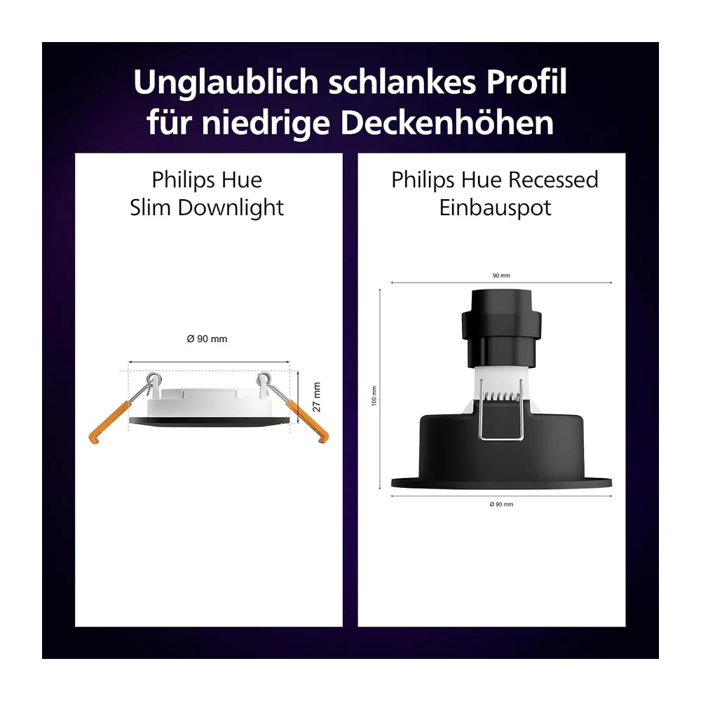 Philips Hue Smart Slim Einbauleuchte 3er Pack — 4