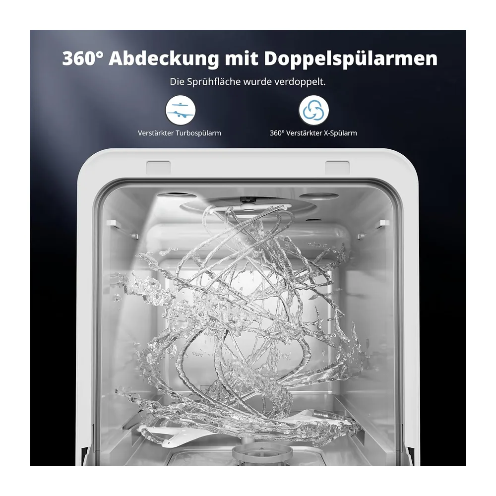 AIRMSEN Tischgeschirrspüler Mini Geschirrspüler mit wassertank klarspüler spülmaschine mit 9 Programme 37 * — 6