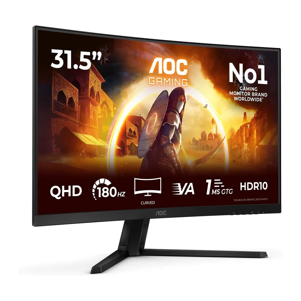 AOC CQ32G4VE 32 Zoll Curved, WQHD Gaming Monitor, 180Hz, Fast VA Panel, 1ms GtG, HDR10, FreeSync, (2560x1440