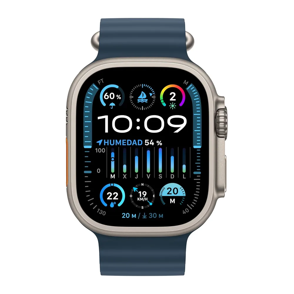 Apple Watch Ultra 2 [GPS + Cellular, 49MM] Titangehäuse mit Ocean Armband Blau - One Size (Generalüberholt) — 2
