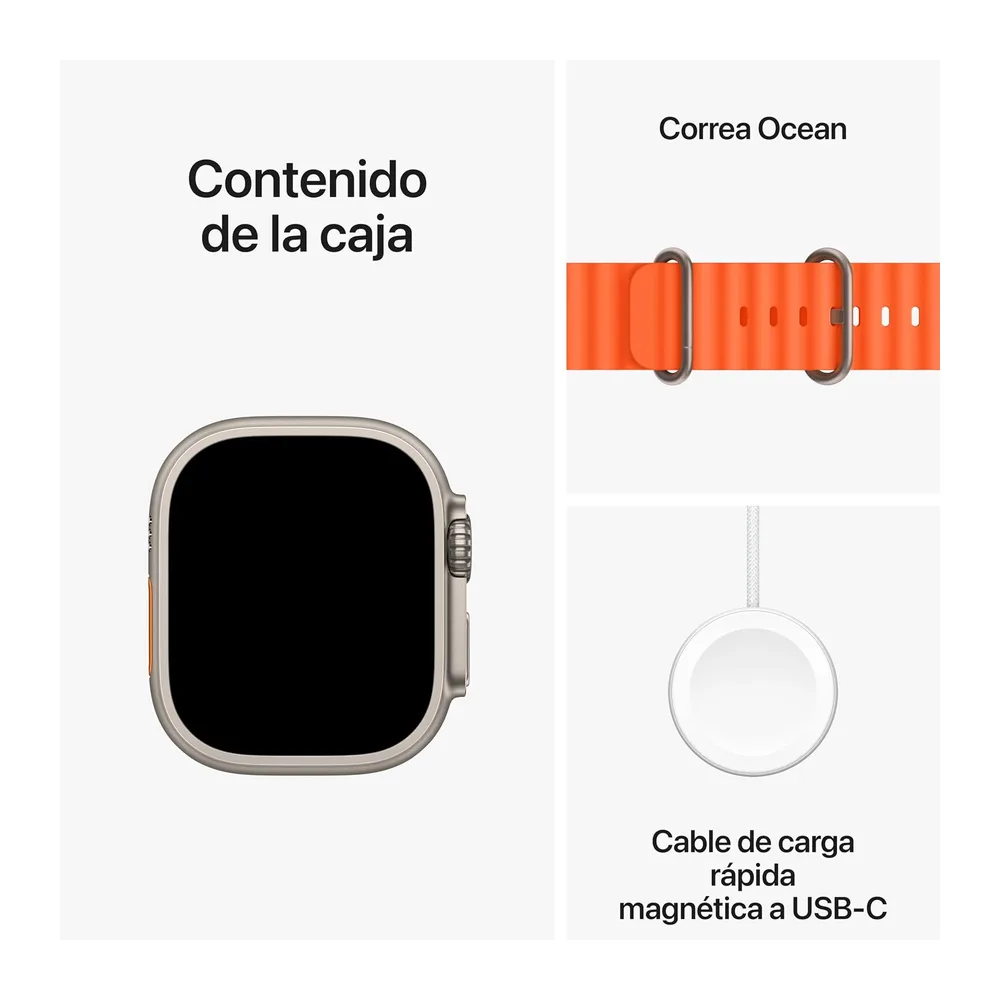 Apple Watch Ultra 2 [GPS + Cellular, 49MM] Titangehäuse mit Ocean Armband Orange - One Size (Generalüberholt) — 6