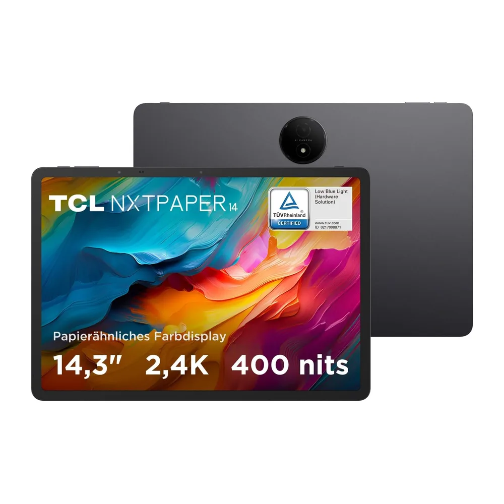 TCL NXTPAPER 14 Tablet, 14,3" 2.4K NXTPAPER Display, 256GB Speicher, 8GB RAM (+8GB RAM-Erweiterung),