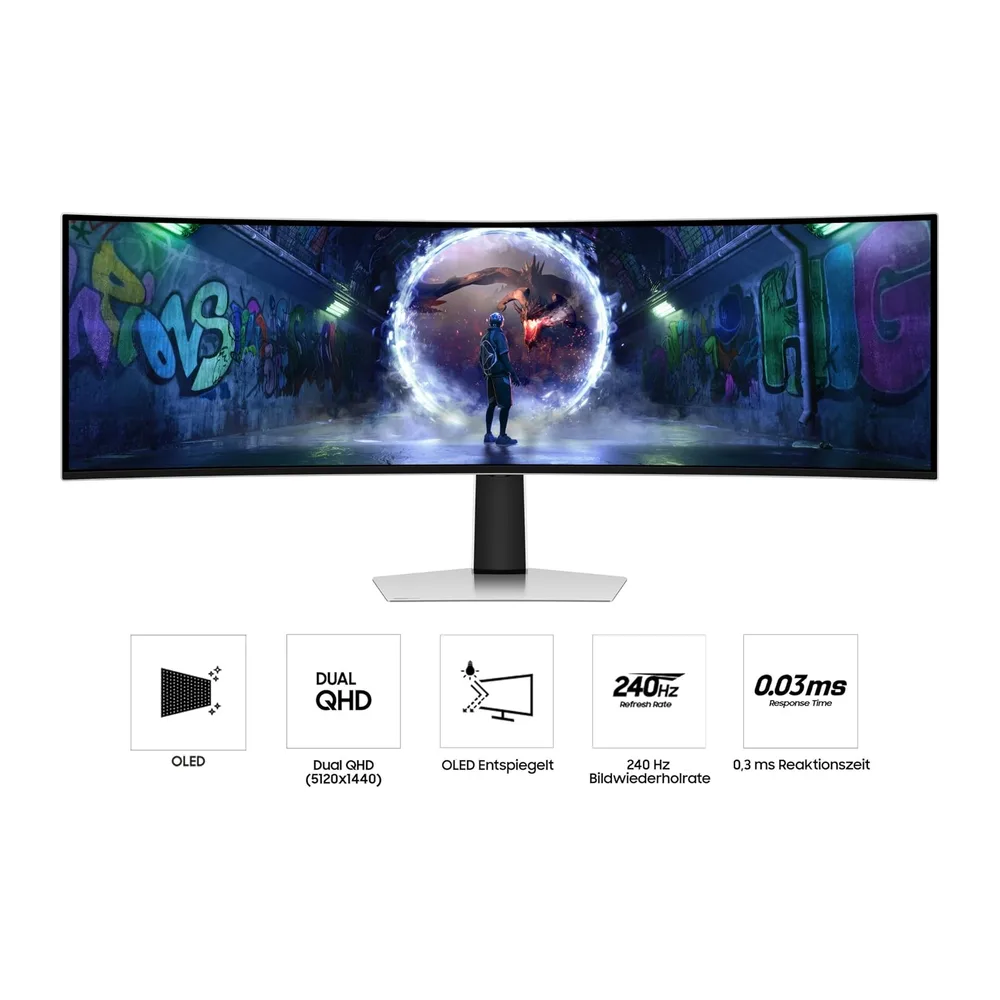 Samsung 49 Zoll Odyssey OLED G9 G93SD, DQHD (5.120 x 1.440), Gaming Monitor, PC Bildschirm, 240 Hz, OLED — 4