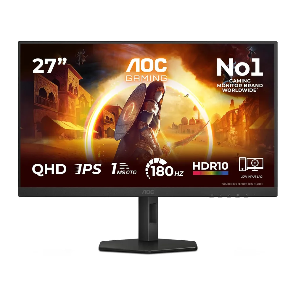 AOC Q27G4XF 27 Zoll WQHD Gaming Monitor, 180Hz, Fast IPS Panel, 1ms GtG, HDR10, G-Sync Compatible, — 2