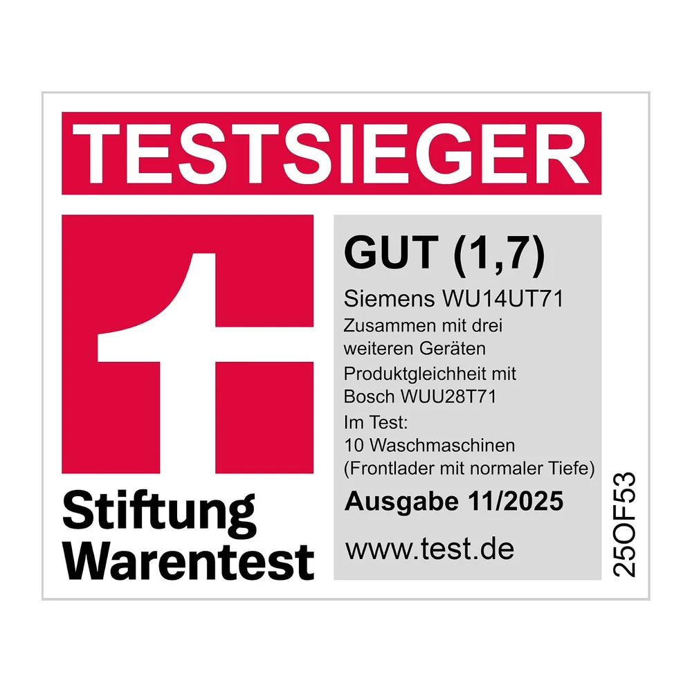 Siemens iQ500 Unterbaufähige Waschmaschine 8 kg 1400 UpM WU14UT71 [Energieklasse B] — 2