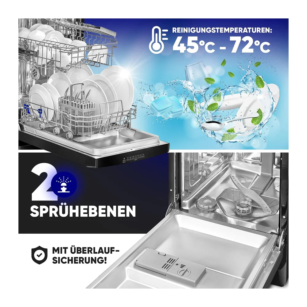 Bomann Geschirrspüler 45 cm | 10 Maßgedecke | Spülmaschine Stand o. Unterbau | 7 Programme & 2 Sprühebenen — 6
