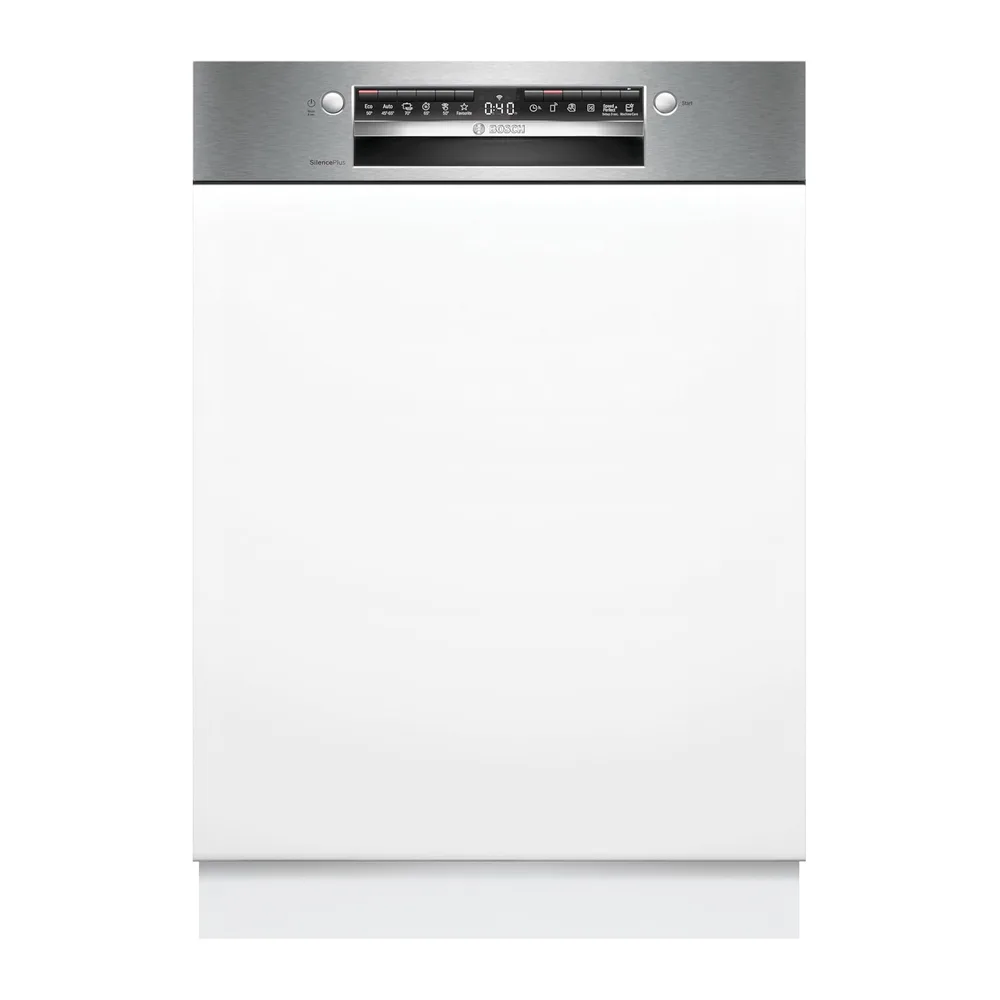 Bosch SMI4ETS08E, Serie 4, Smarter Geschirrspüler Teilintegriert 60 cm, Besteckkorb, Spülmaschine mit