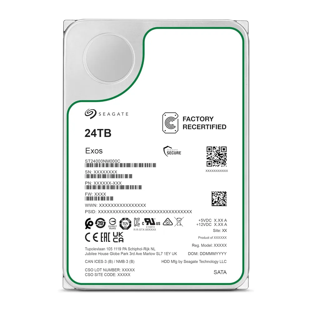 Seagate EXOS X24 24TB Interne Festplatte 3.5 Zoll SATA 3 Gbit/s 512 MB — 2