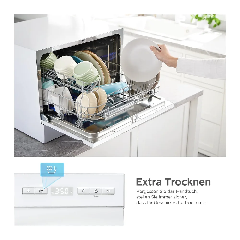 Midea Mini Geschirrspüler 6 Maßgedecke Tischgeschirrspüler EEK D 47 dB [Energieklasse D] — 5