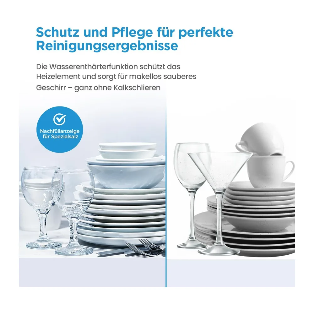 Midea Mini Geschirrspüler 6 Maßgedecke Tischgeschirrspüler EEK D 47 dB [Energieklasse D] — 6