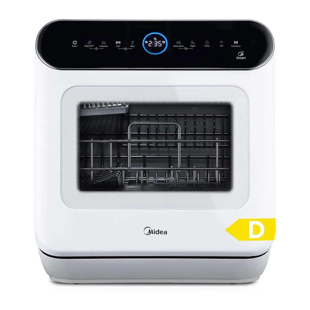 Midea Mini Tischgeschirrspüler 3 Maßgedecke mit Wassertank/Wasseranschluss [Energieklasse D]
