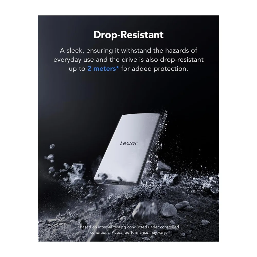 Lexar Externe SSD 1TB, USB 3.2 Gen2 Portable SSD, bis zu 1050 MB/s Lesen, 1000 MB/s Schreiben, Tragbare SSD — 5