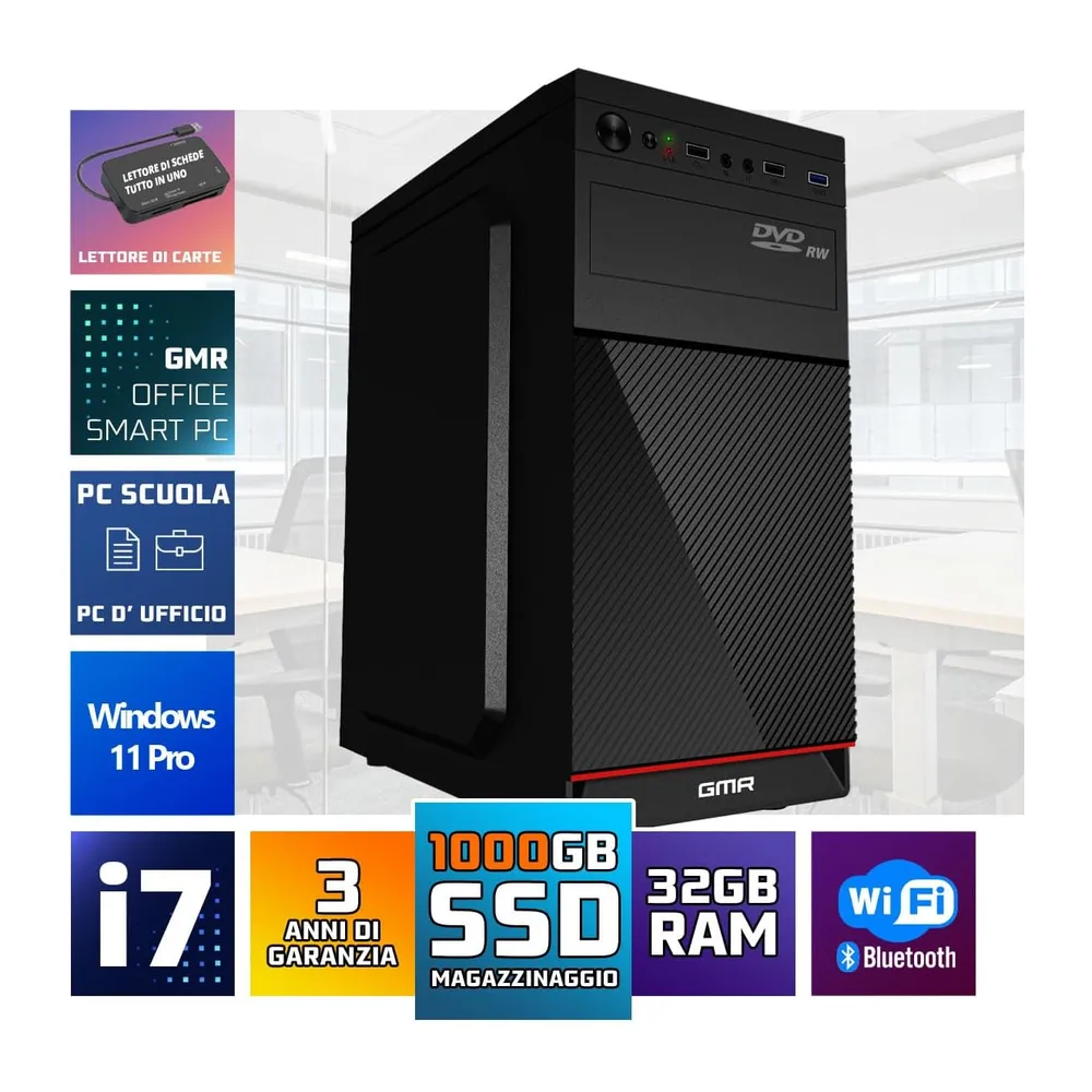 Schneller PC mit Intel Core i5 - Desktop Computer + Silent Rechner für Büro & Home Office - 16GB RAM - 512GB — 2