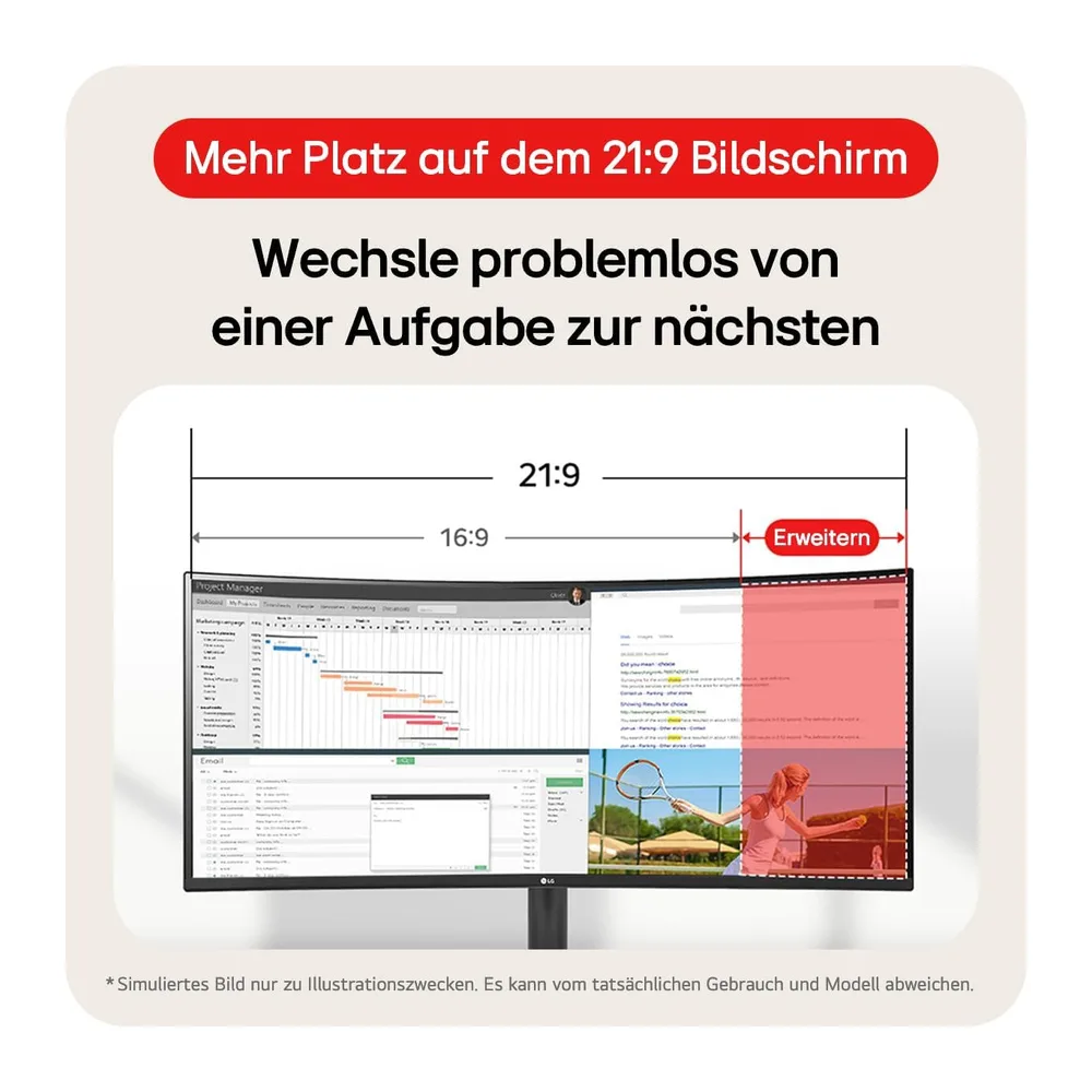 LG UltraWide™ 34WR50QK-B 34 Zoll 21:9 Curved UWQHD VA Monitor — 2