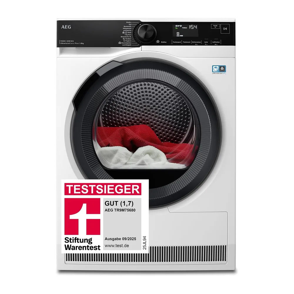 AEG Serie 9000 Wärmepumpentrockner Testsieger Stiftung Warentest