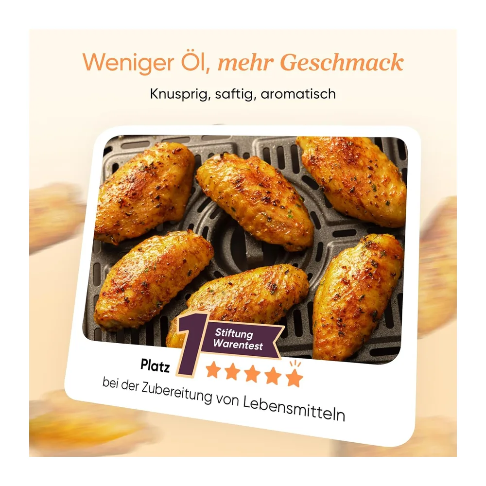 Cosori Airfryer, Testsieger Stiftung Warentest, Heißluftfritteuse 2 Kammern — 4