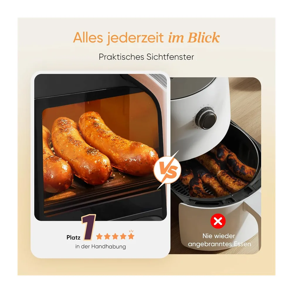 Cosori Airfryer, Testsieger Stiftung Warentest, Heißluftfritteuse 2 Kammern — 5