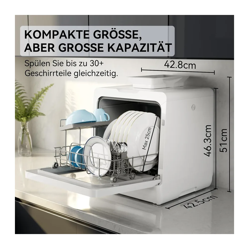 Hermitlux Mini Spülmaschine 7+3 Programme — 2