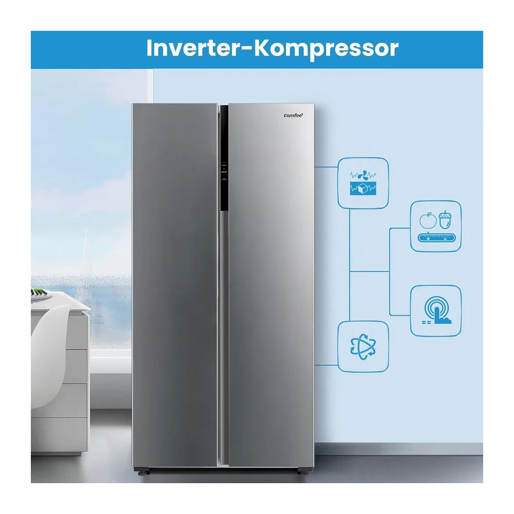 Comfee Side-by-Side Kühlschrank, 460L Familien-Stauraum, No Frost [Energieklasse E] — 4