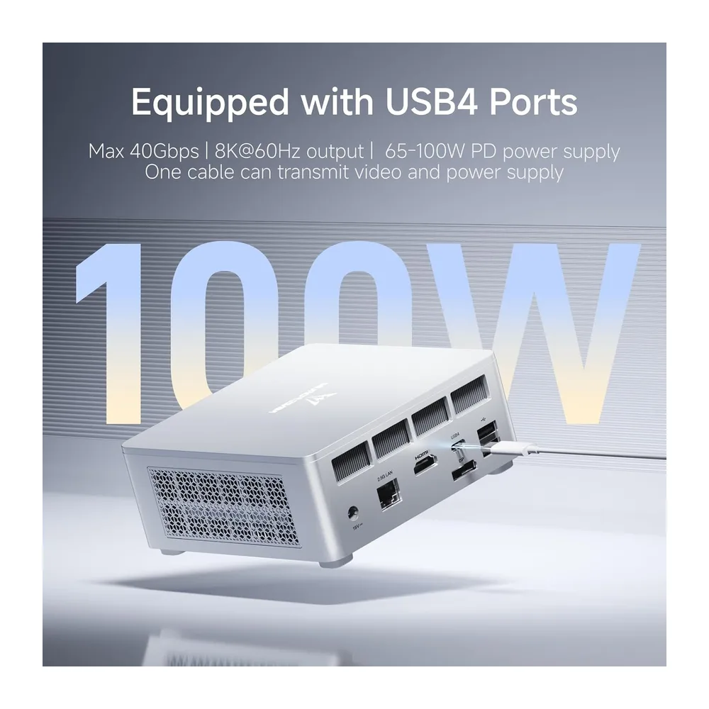 MINIS FORUM UM870 Slim Mini-PC, AMD Ryzen 7 8745H Mini-Computer (8C/16T, bis zu 4,9 GHz), 32 GB DDR5 RAM und — 6
