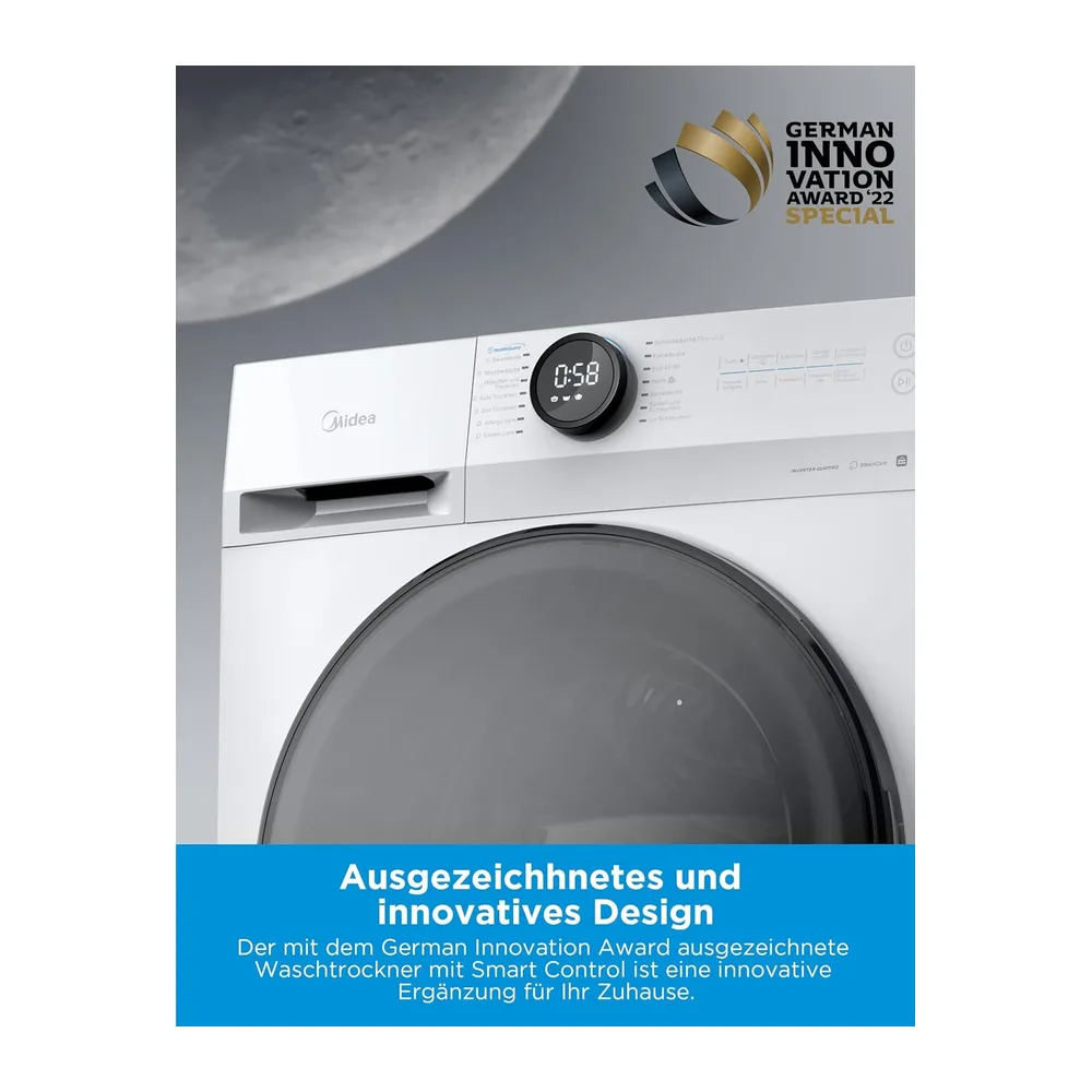 Midea Waschtrockner 8/6kg Waschen/Trocknen Inverter Motor MF200D86WB-14DAS [Energieklasse D] — 3