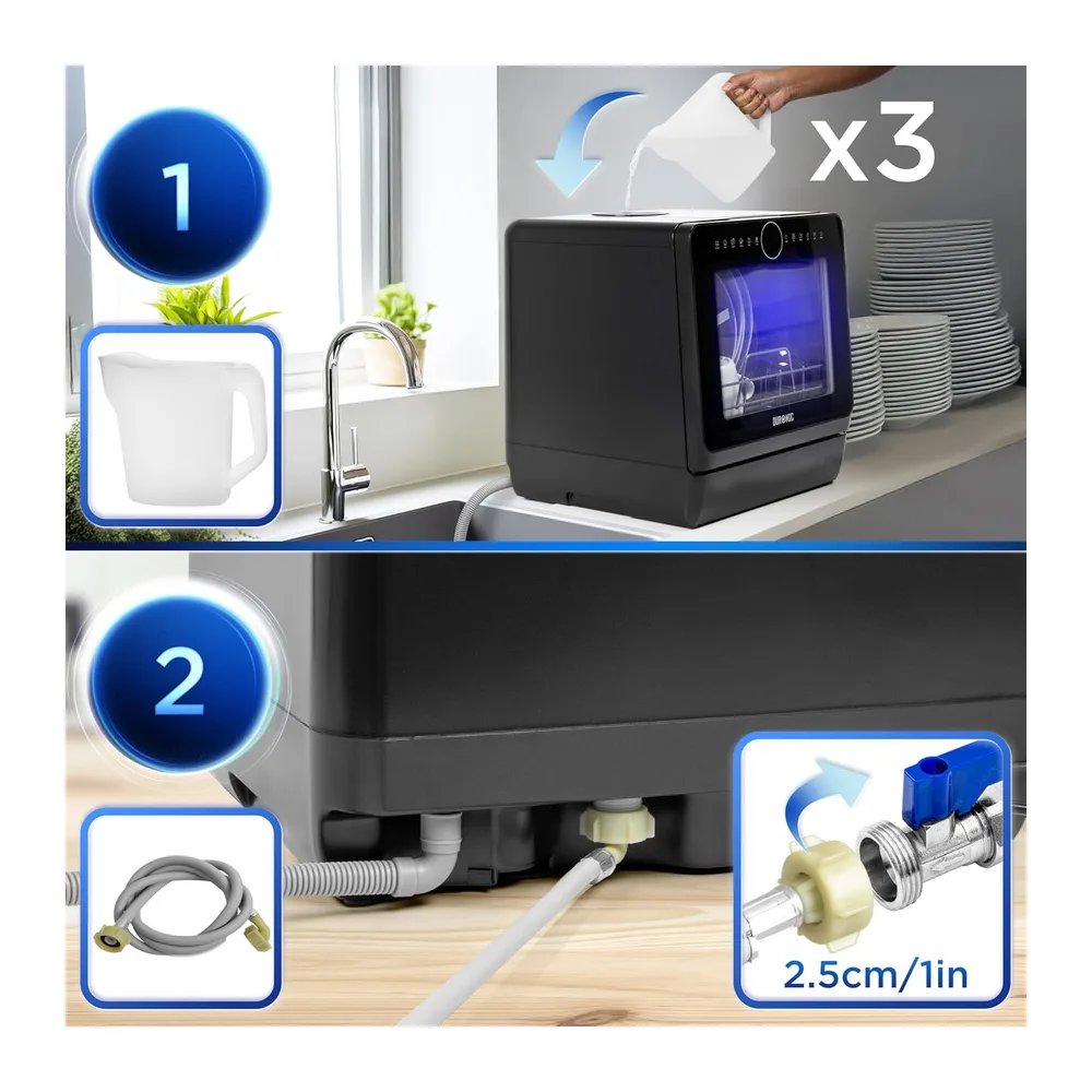 Duronic DW5 BK Spülmaschine, Mini Geschirrspüler für bis 4 Personen [Energieklasse D] — 3