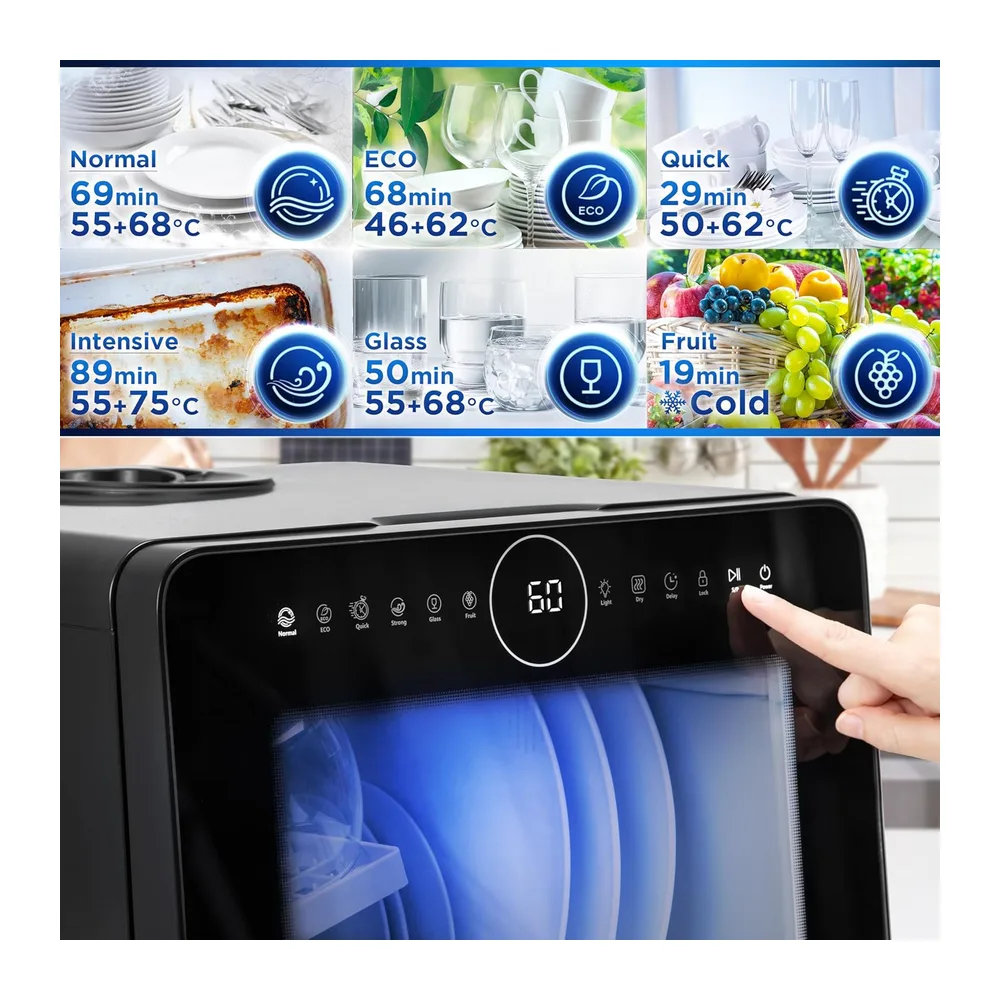 Duronic DW5 BK Spülmaschine, Mini Geschirrspüler für bis 4 Personen [Energieklasse D] — 5