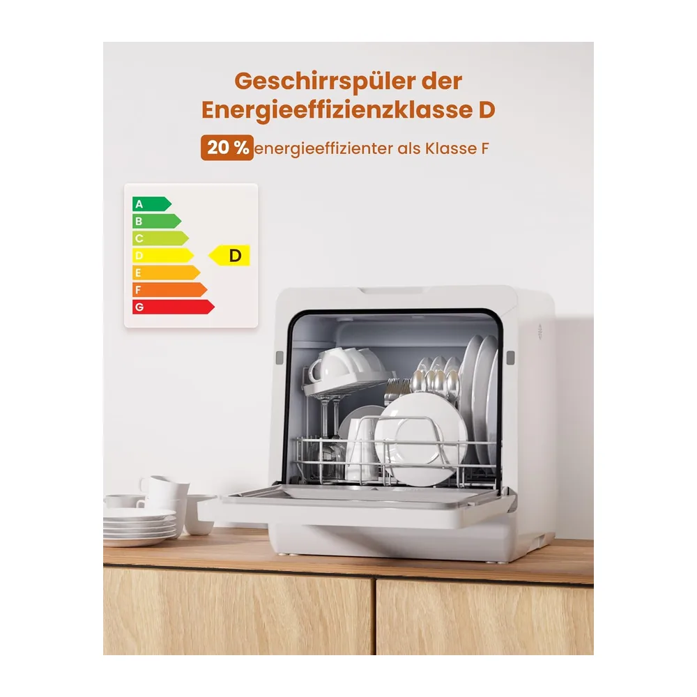 HAVA Tischgeschirrspüler mit Wasserenthärter und erhöhter Energieeffizienz [Energieklasse D] — 2