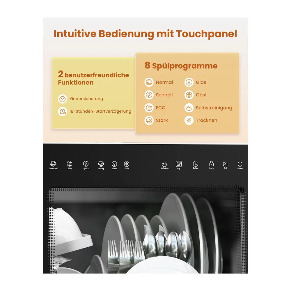 HAVA Tischgeschirrspüler mit Wasserenthärter und erhöhter Energieeffizienz [Energieklasse D] — 4