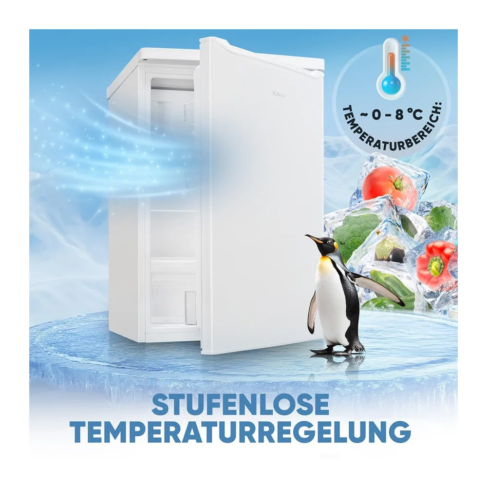 Bomann® Kühlschrank mit Gefrierfach | 109 Liter | energieeffizient, leise & kompakt | 2 Ablagen, Obst- & — 2