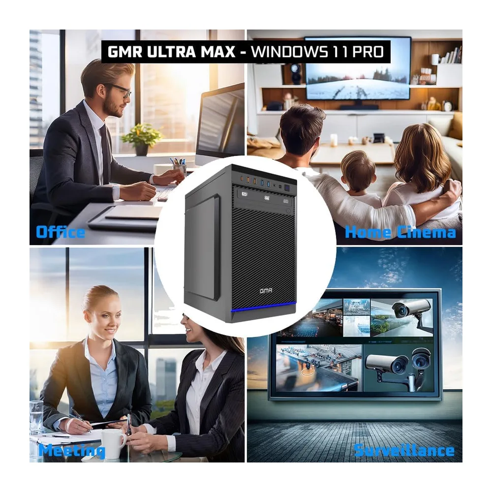 GMR Ultra Desktop PC - Intel i7, Windows 11 Pro, 32GB RAM, 1000GB SSD, USB 3, WiFi, Bluetooth, Office PC Mit — 6