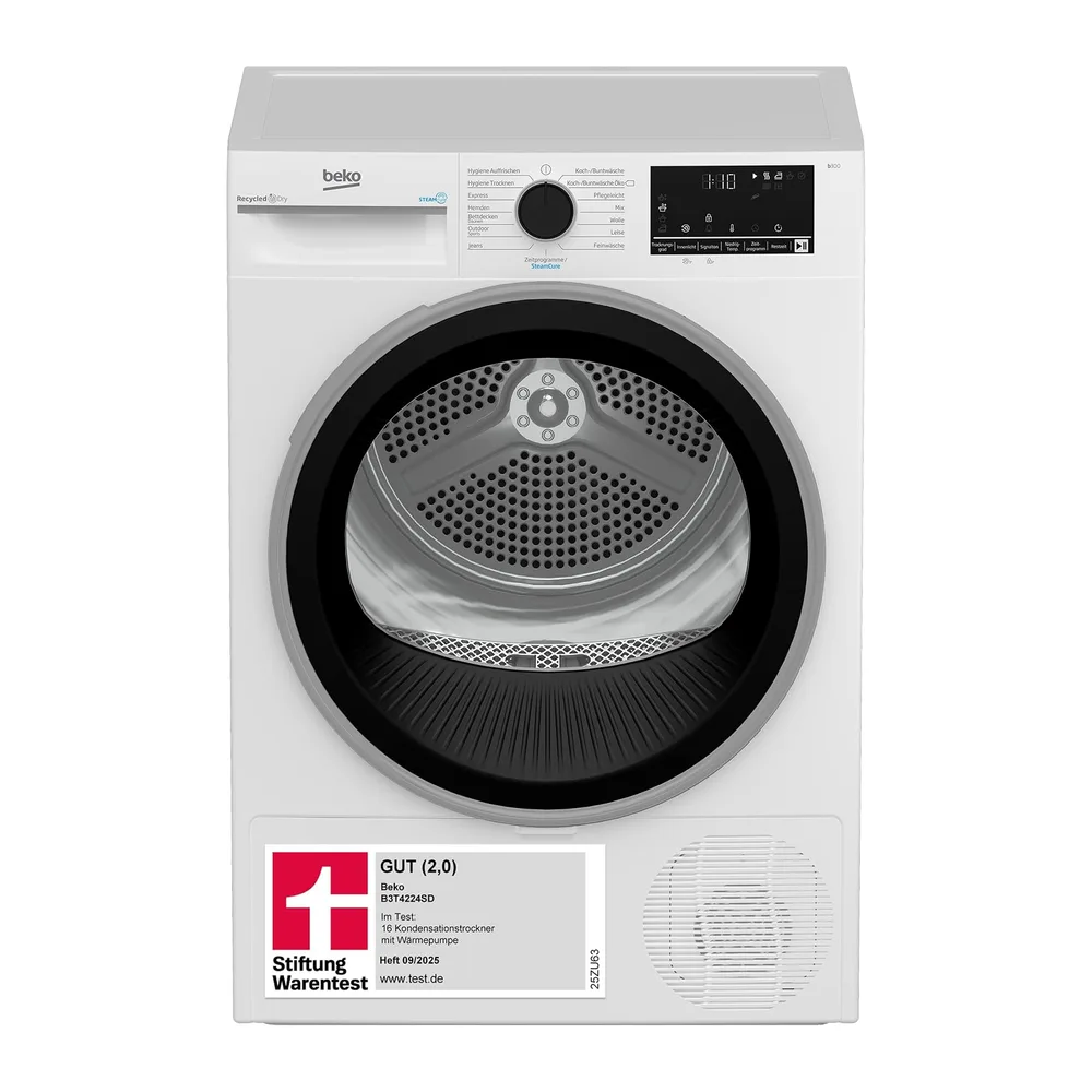 Beko B3T4224SD Wärmepumpentrockner, Wäschetrockner, 8 kg, allergikergeeignet, Hygiene Trocknen & Hygiene