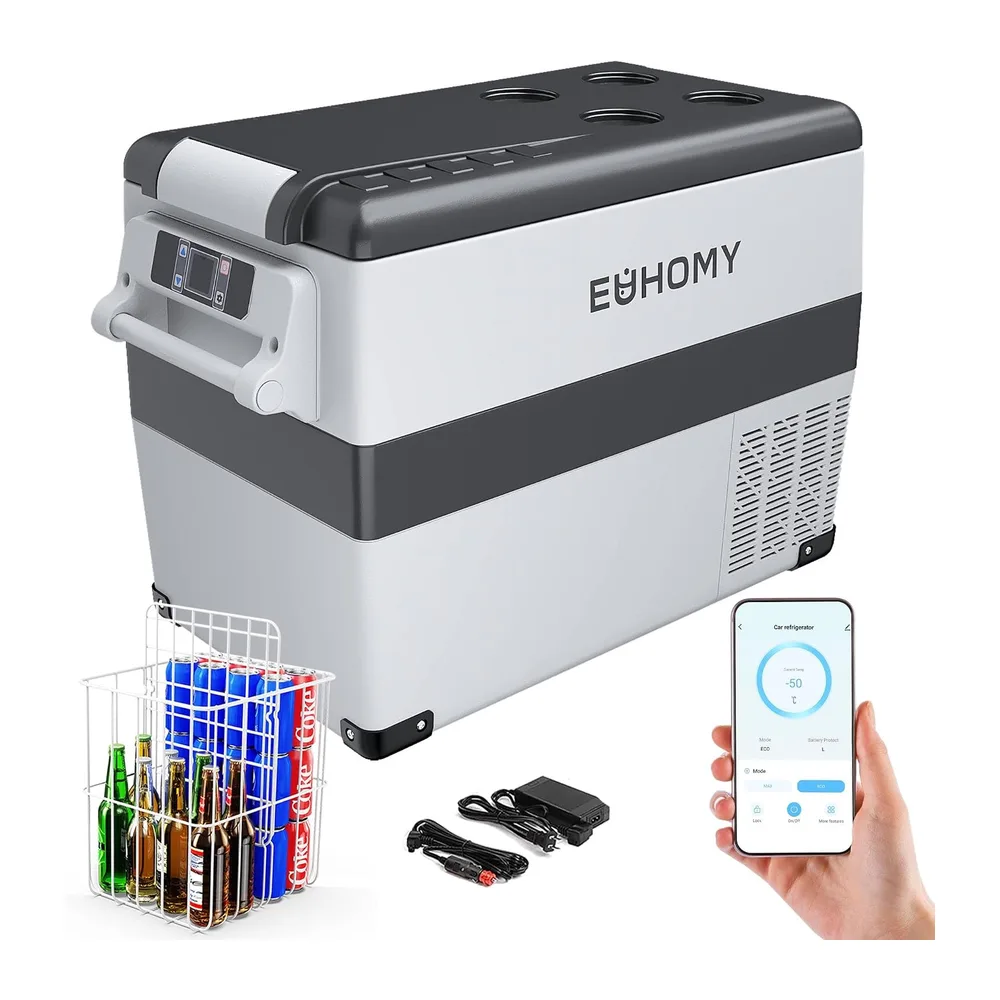 BINGI Kompressor Kühlbox 42L Tragbarer Auto-Kühlschrank 12/24V DC und 230V AC Mini Gefrierschrank für Auto — 2