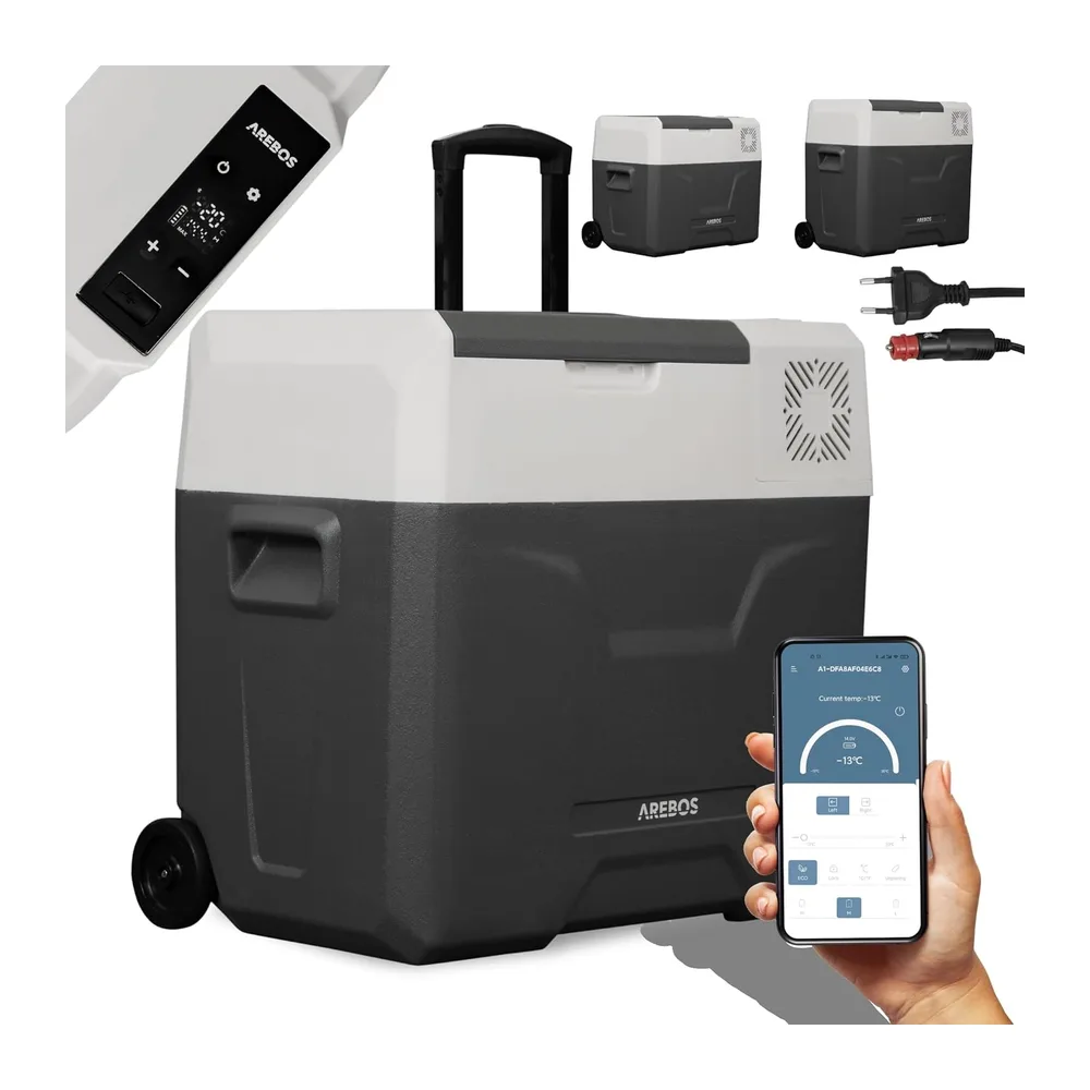 BINGI Kompressor Kühlbox 42L Tragbarer Auto-Kühlschrank 12/24V DC und 230V AC Mini Gefrierschrank für Auto — 3