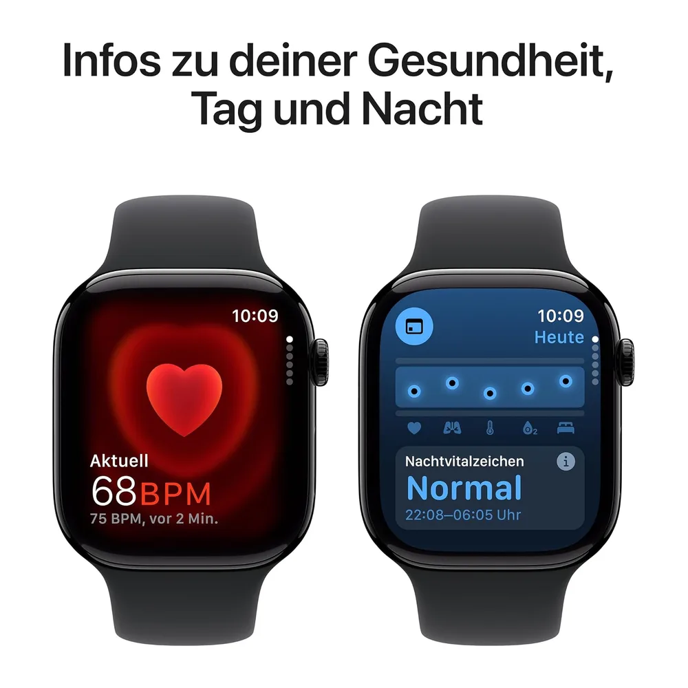 Apple Watch Series 10 (GPS + Cellular 46 mm) Smartwatch mit Aluminiumgehäuse in Diamantschwarz und — 5