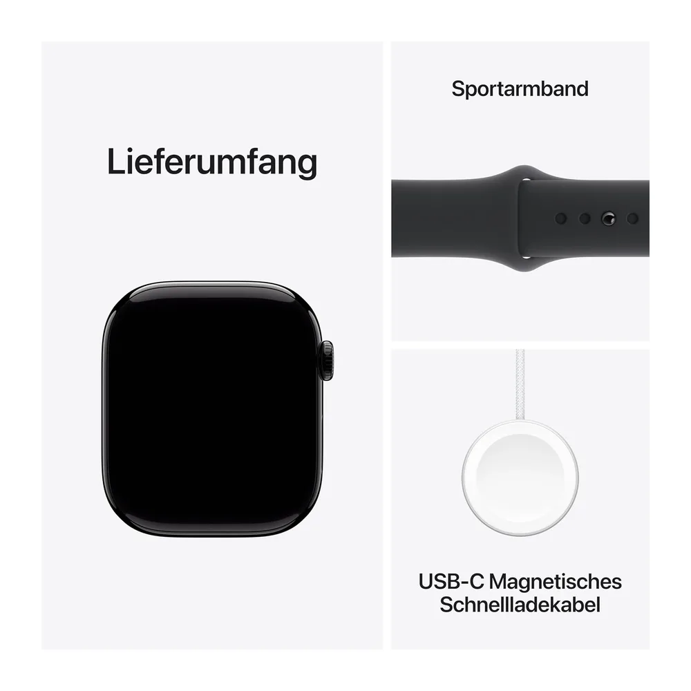 Apple Watch Series 10 (GPS + Cellular 46 mm) Smartwatch mit Aluminiumgehäuse in Diamantschwarz und — 6