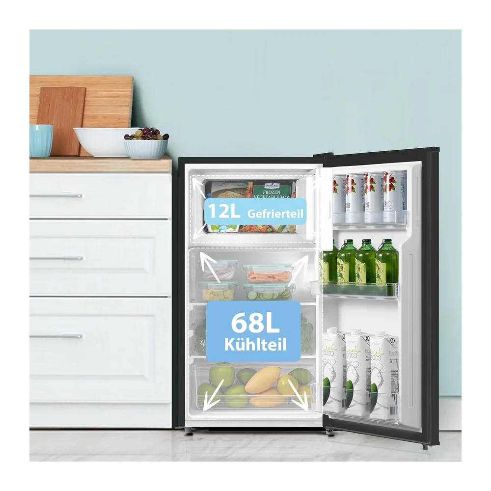 Comfee 80L Kühlschränke mit Gefrierfach, EEK D, 39dB,Inverter‑Kompressor [Energieklasse D] — 2